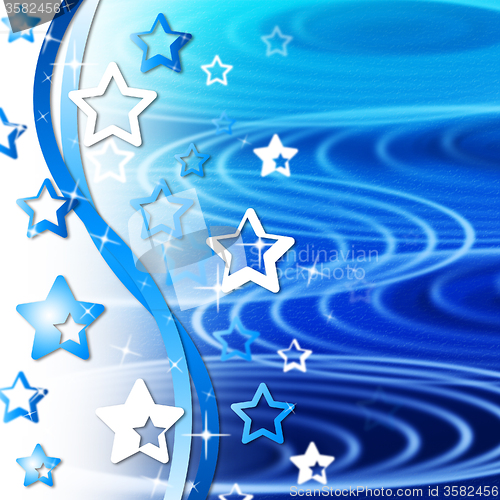 Image of Blue Rippling Background Means Curves Round And Stars\r