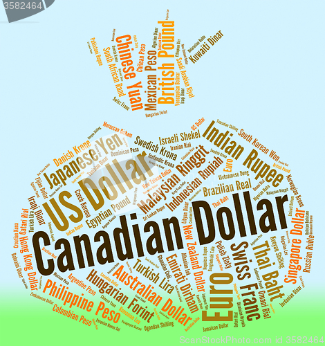 Image of Canadian Dollar Shows Canada Dollars And Currency