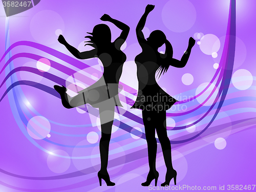 Image of Dancing Women Represents Disco Music And Adult