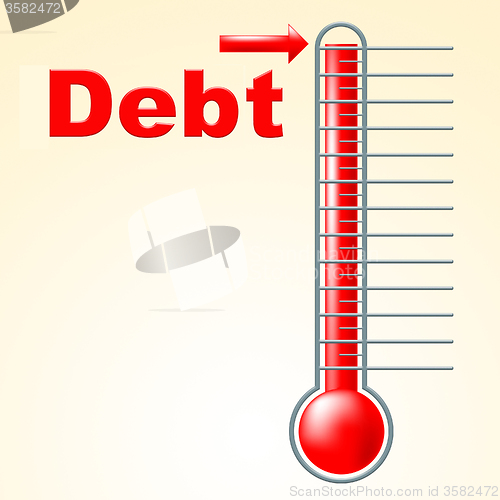 Image of Thermometer Credit Indicates Debit Card And Banking