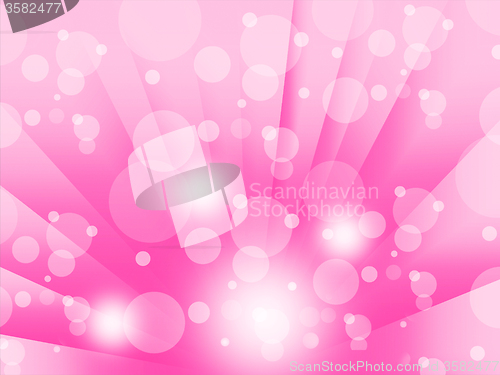 Image of Pink Bubbles Background Means Shining Circles And Rays 