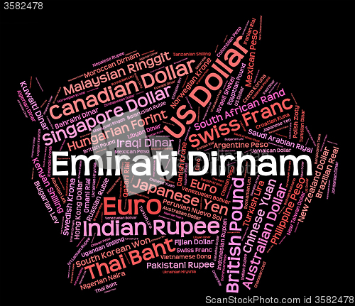 Image of Emirati Dirham Represents United Arab Emirates And Currencies