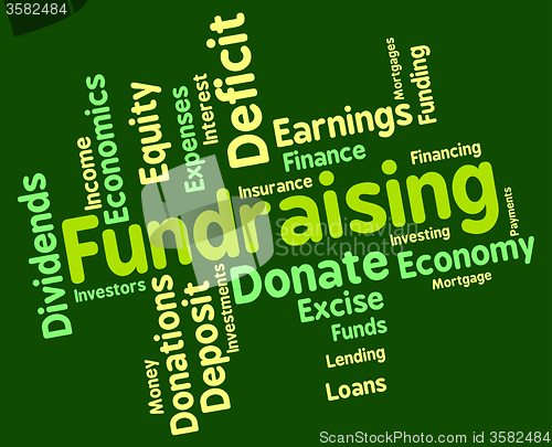 Image of Fundraising Word Shows Capital Wordcloud And Funds