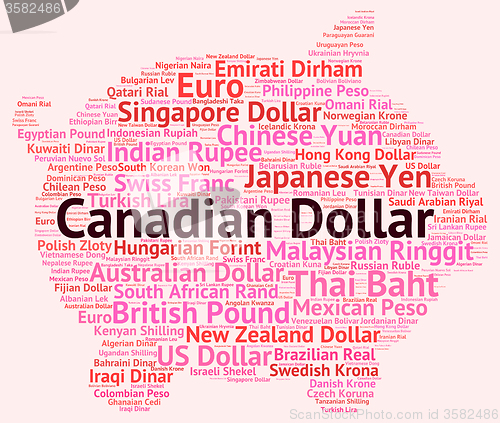 Image of Canadian Dollar Represents Foreign Exchange And Banknotes