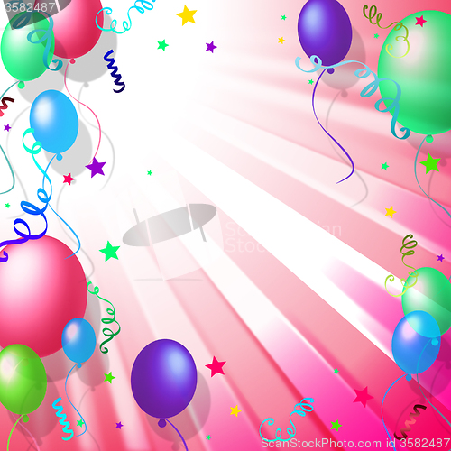 Image of Balloons Background Shows Blank Space And Backdrop