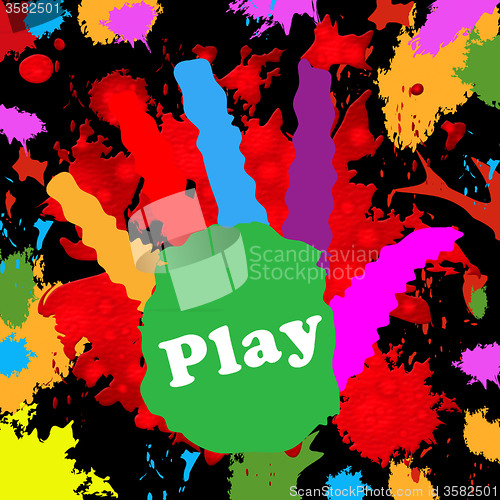 Image of Play Handprint Represents Free Time And Kids