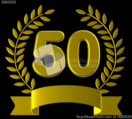 Image of Fiftieth Birthday Means Happy Party And Congratulations