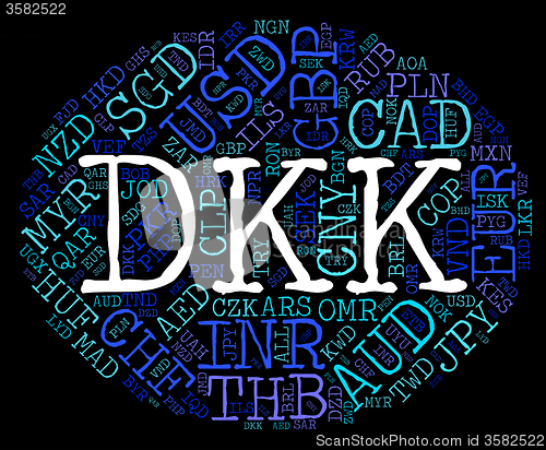 Image of Dkk Currency Indicates Foreign Exchange And Denmark