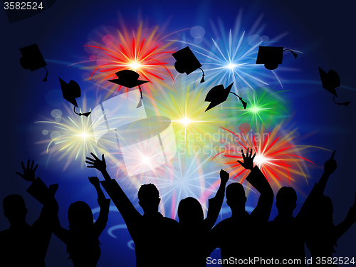 Image of Fireworks Education Shows New Grad And Achievement