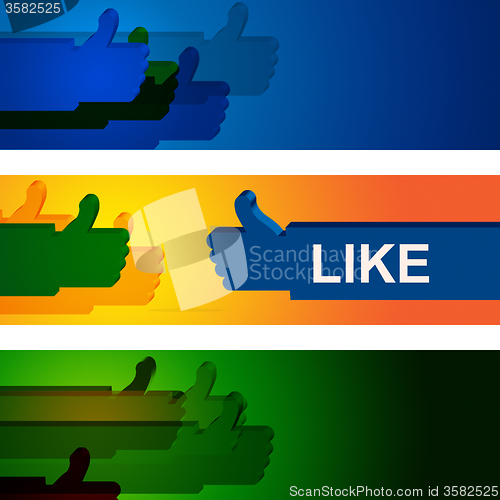 Image of Colourful Like Indicates Social Media And Friend