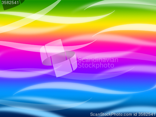 Image of Colorful Waves Background Means Rainbow Wavy Lines\r