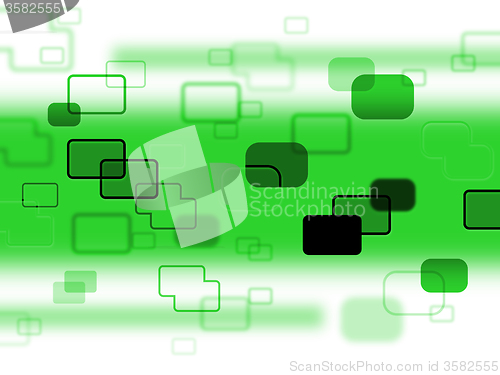 Image of Green Squares Shows Hi Tech And Abstract