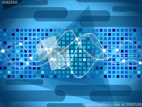 Image of Double Helix Background Means Shining Squares And Shapes\r