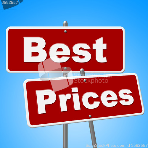 Image of Best Prices Signs Represents Clearance Promotion And Promo