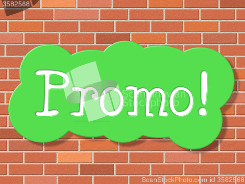 Image of Promo Sign Indicates Display Signboard And Sale