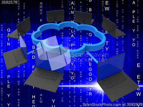Image of Cloud Computing Represents Lan Network And Communicate