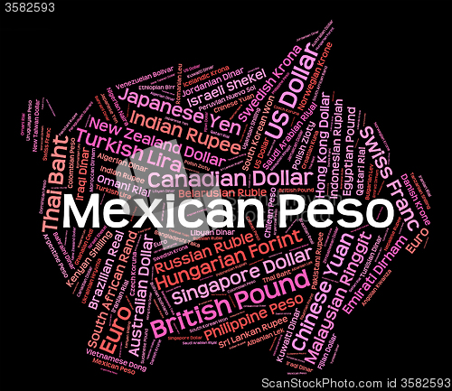Image of Mexican Peso Represents Foreign Exchange And Coin