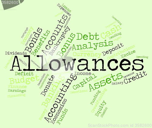 Image of Allowances Word Represents Wordcloud Bonus And Rewards