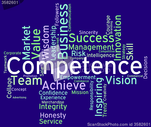 Image of Competence Words Represents Capability Aptitude And Adeptness