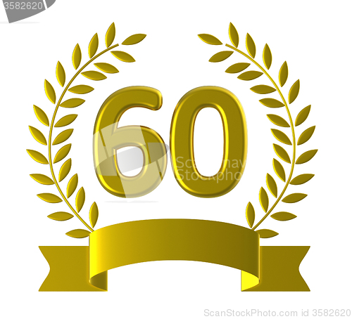 Image of Anniversary Sixty Represents Happy Birthday And 60