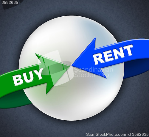 Image of Buy Rent Arrows Indicates Lease Buyer And Purchase