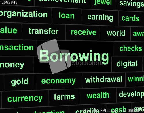 Image of Borrow Debt Shows Arrears Finance And Liability