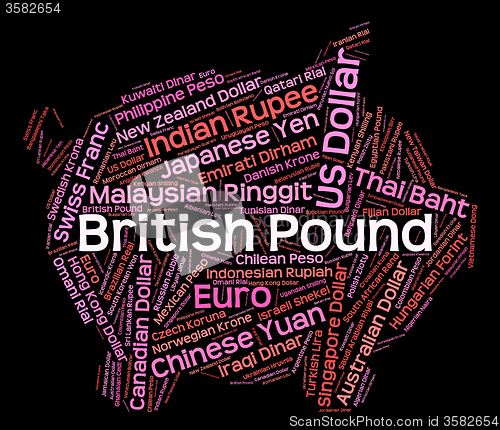 Image of British Pound Shows Currency Exchange And Coinage