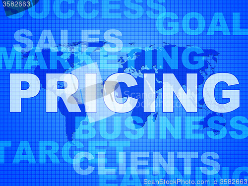 Image of Pricing Words Means Money Outlay And Finances