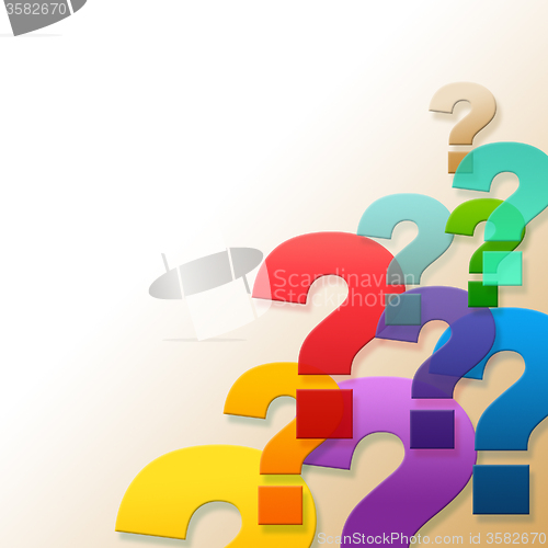 Image of Question Marks Shows Frequently Asked Questions And Answer