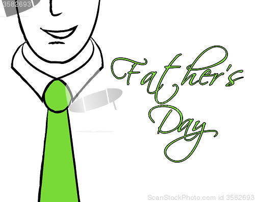 Image of Fathers Day Tie Means Greeting Cheerful And Parenting