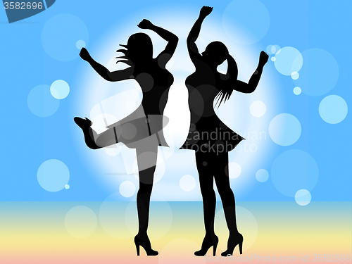 Image of Disco Dancing Shows Female Celebration And People