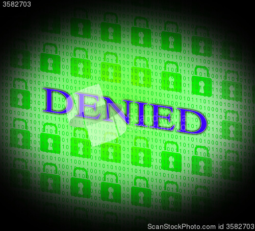 Image of Denied Locked Indicates Access Deny And Decline