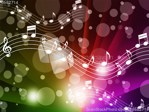 Image of Music Background Meaning Singing Instruments And Notes\r