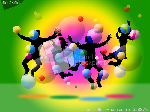 Image of Kids Bubbles Means Children Positive And Joy