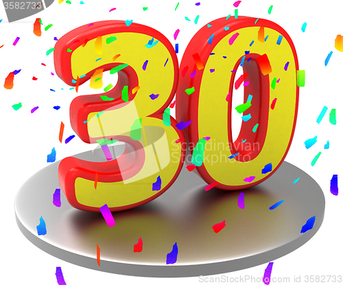 Image of Thirtieth Anniversary Indicates Happy Birthday And 30