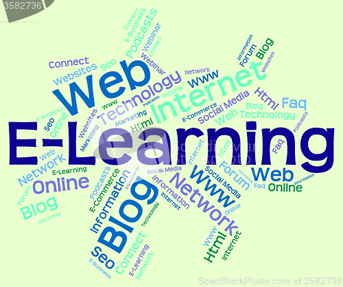 Image of Elearning Word Means World Wide Web And College