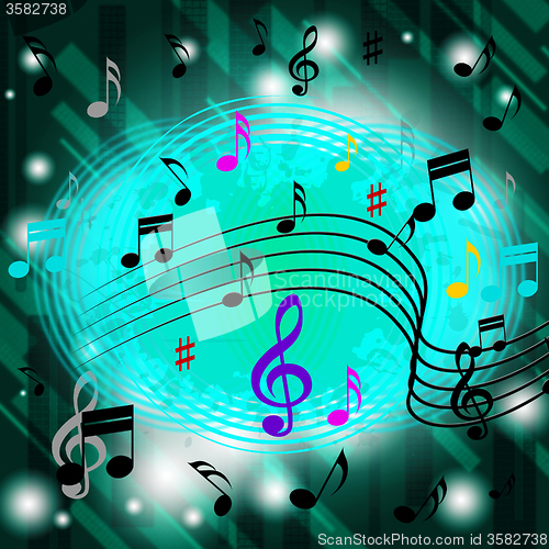 Image of Green Music Background Means Jazz Soul Or CDs\r