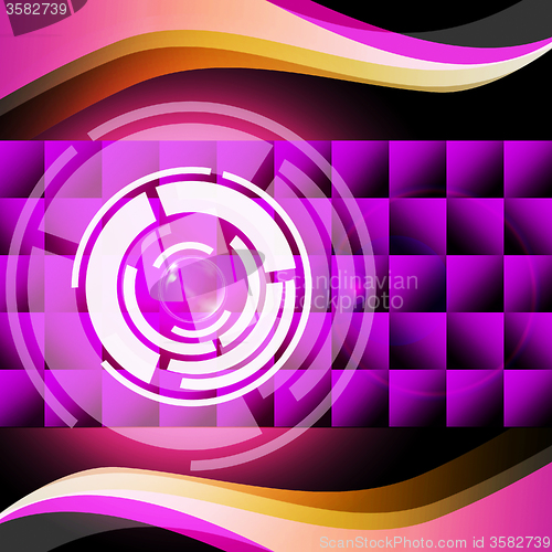 Image of Purple Circles Background Shows Record Player And Music\r