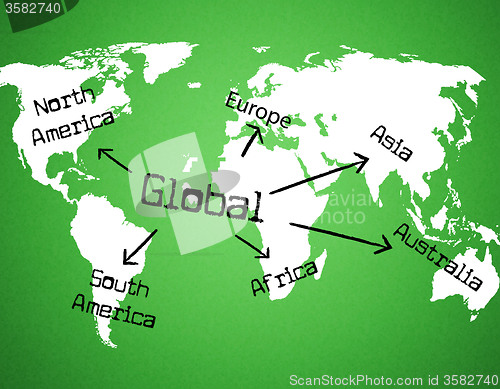 Image of Global World Indicates Globe Globalise And Globalization