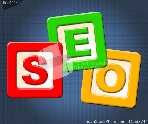 Image of Seo Kids Blocks Shows Optimization Youngsters And Childhood