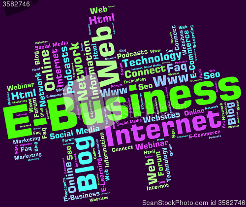 Image of Ebusiness Word Indicates World Wide Web And Businesses