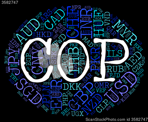 Image of Cop Currency Represents Exchange Rate And Colombia