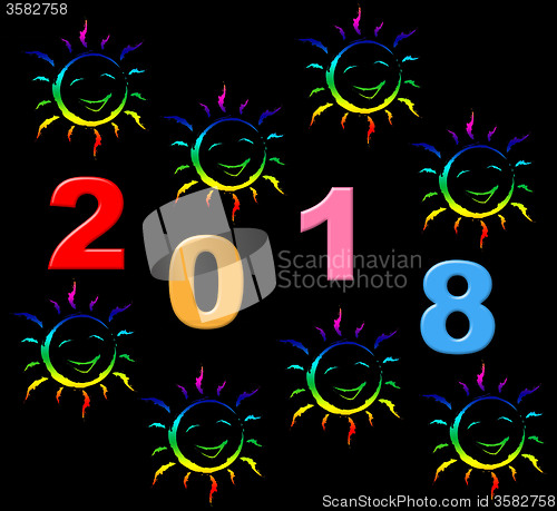 Image of New Year Represents Two Thosand Eighteen And Celebrate