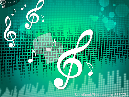 Image of Treble Clef Background Means Sound Frequency Or Music Wave\r