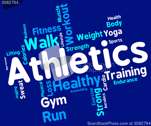 Image of Athletics Word Shows Working Out And Exercise