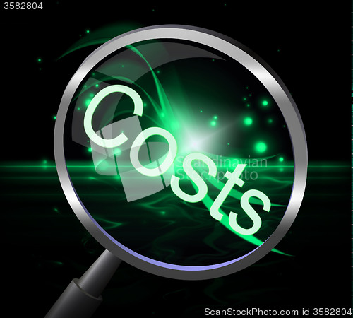 Image of Costs Magnifier Represents Magnification Price And Expenditure