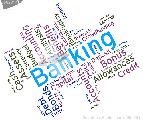 Image of Banking Word Shows Commerce Banks And Text