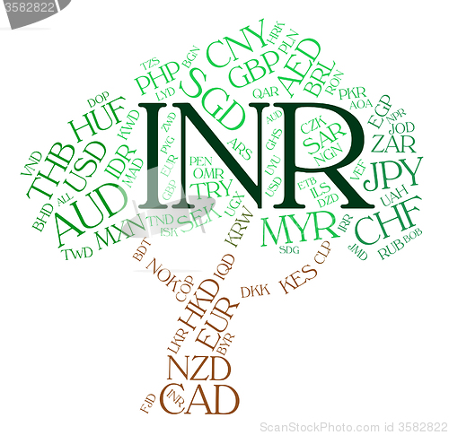 Image of Inr Currency Means Worldwide Trading And Exchange