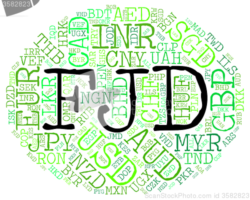 Image of Fjd Currency Shows Fijian Dollars And Banknote