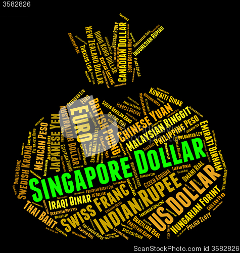 Image of Singapore Dollar Shows Singaporean Dollars And Banknote